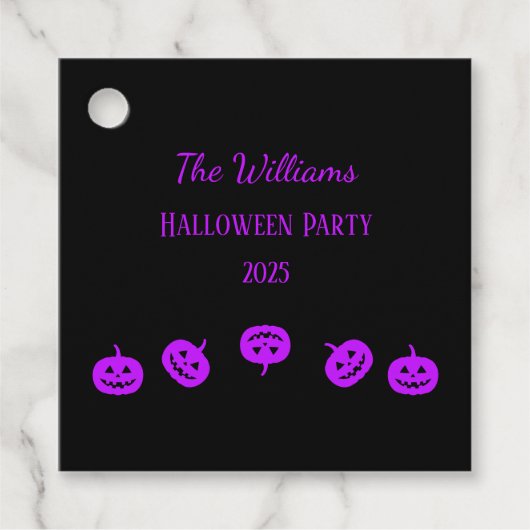 Halloween-Party Lila Pumpkins Geschenkanhänger (Vorderseite)
