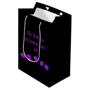 Halloween-Party Lila Pumpkins Geschenktasche Mittlere Geschenktüte