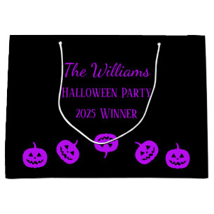 Halloween-Party Lila Pumpkins Große Geschenktüte