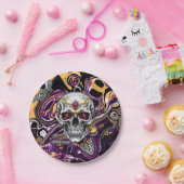 Halloween-Party lila und schwarz Pappteller (Party)