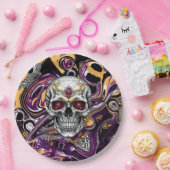 Halloween-Party lila und schwarz Pappteller (Party)