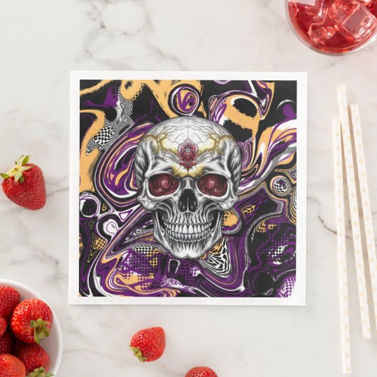 Halloween-Party lila und schwarz Serviette (Beispiel)