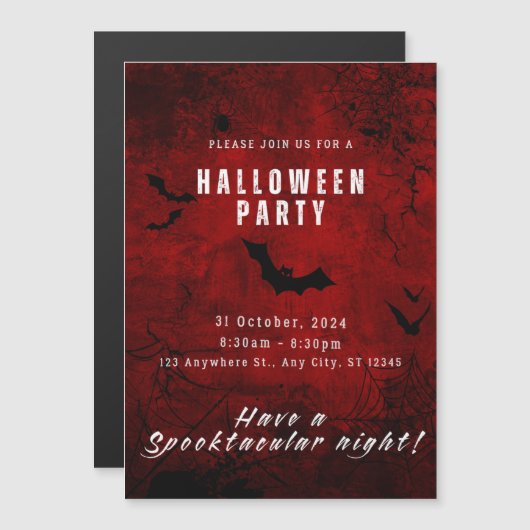 Halloween-Party Magneteinladung (Vorne/Hinten)