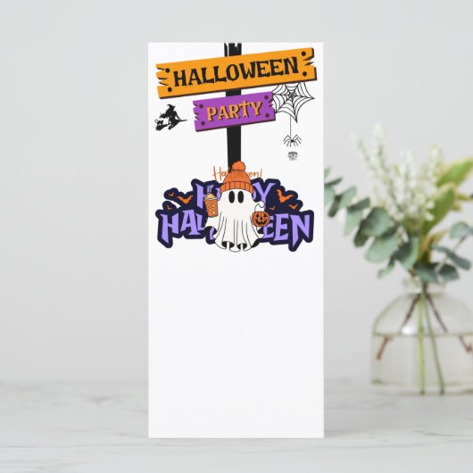Halloween Party Menükarte (Stehend Vorderseite)