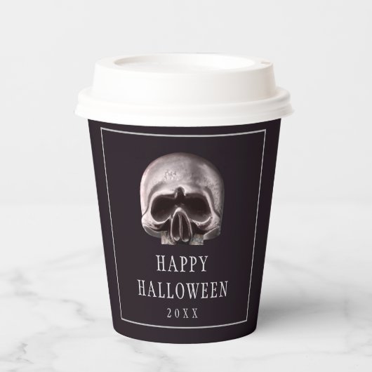 Halloween-Party Metal Skull Pappbecher (Vorderseite)