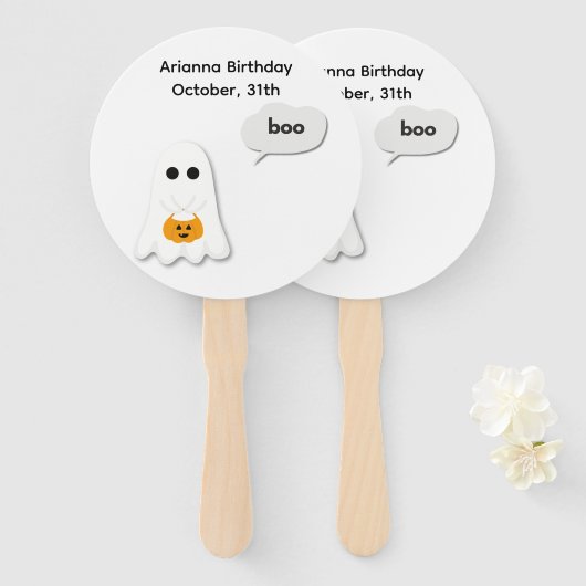 Halloween-Party | Minimales Ghost-Design Fächer (Vorne und Hinten)