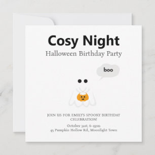 Halloween-Party Minimales Ghost-Design Feiertagskarte