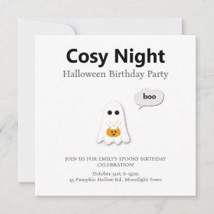 Halloween-Party Minimales Ghost-Design Feiertagskarte