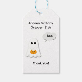 Halloween-Party | Minimales Ghost-Design Geschenkanhänger