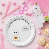 Halloween-Party | Minimales Ghost-Design Pappteller (Party)