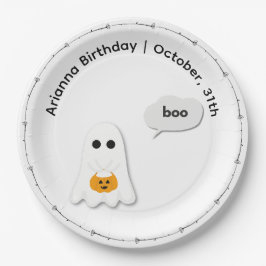 Halloween-Party | Minimales Ghost-Design Pappteller