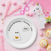 Halloween-Party | Minimales Ghost-Design Pappteller (Party)