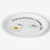 Halloween-Party | Minimales Ghost-Design Pappteller (Schrägansicht)