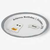 Halloween-Party | Minimales Ghost-Design Pappteller (Schrägansicht)