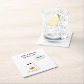 Halloween-Party | Minimales Ghost-Design Rechteckiger Pappuntersetzer (Vor Ort)