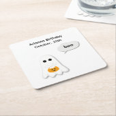 Halloween-Party | Minimales Ghost-Design Rechteckiger Pappuntersetzer (angewinkelt)