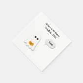 Halloween-Party | Minimales Ghost-Design Serviette (Ecke)