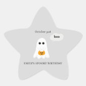 Halloween-Party | Minimales Ghost-Design Stern-Aufkleber (Vorderseite)