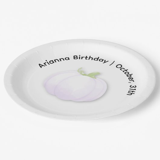 Halloween-Party | Minimales Pumpkin-Design Pappteller (Schrägansicht)