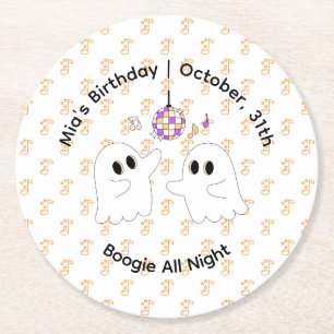 Halloween-Party   Minimales Pumpkin-Design Runder Pappuntersetzer