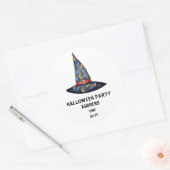 Halloween-Party mit einem benutzerdefinierten Aufk Runder Aufkleber (Umschlag)