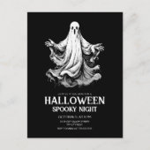 Halloween-Party mit Geist Feiertagspostkarte (Vorderseite)
