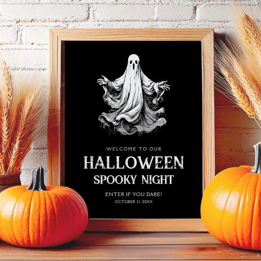 Halloween-Party mit Geist Poster