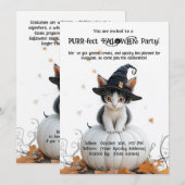 🐈 ‍ ⬛ Halloween-Party mit Präfektur 🎃 Einladung (Vorne/Hinten)