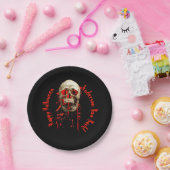 Halloween-Party mit schwarzem und rotem Lacheln Pappteller (Party)