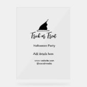 Halloween-Party mit schwarzen Hutdetails bespreche Acrylschild (Vorderseite)