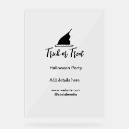 Halloween-Party mit schwarzen Hutdetails bespreche Acrylschild