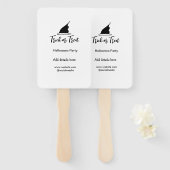 Halloween-Party mit schwarzen Hutdetails bespreche Fächer (Vorne und Hinten)