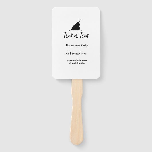 Halloween-Party mit schwarzen Hutdetails bespreche Fächer (Vorderseite)