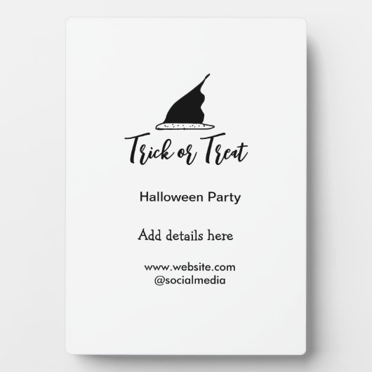 Halloween-Party mit schwarzen Hutdetails bespreche Fotoplatte (Vorderseite)