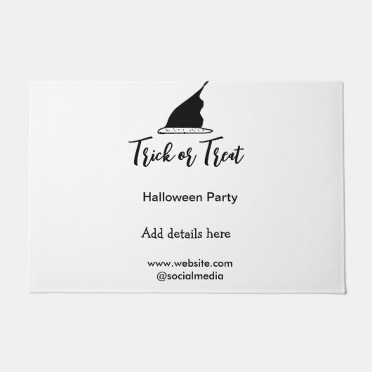 Halloween-Party mit schwarzen Hutdetails bespreche Fußmatte (Vorderseite)