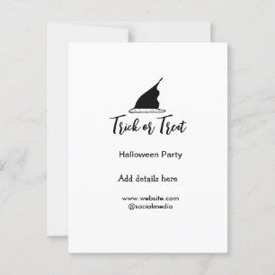 Halloween-Party mit schwarzen Hutdetails bespreche Postkarte