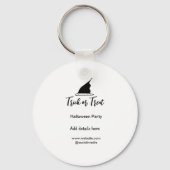 Halloween-Party mit schwarzen Hutdetails bespreche Schlüsselanhänger (Rückseite)