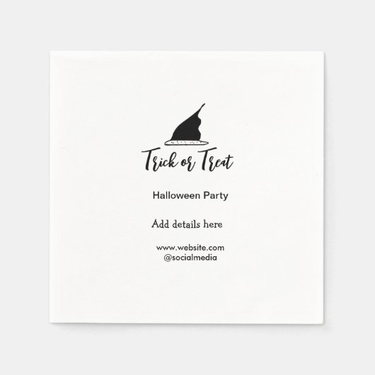Halloween-Party mit schwarzen Hutdetails bespreche Serviette (Vorderseite)