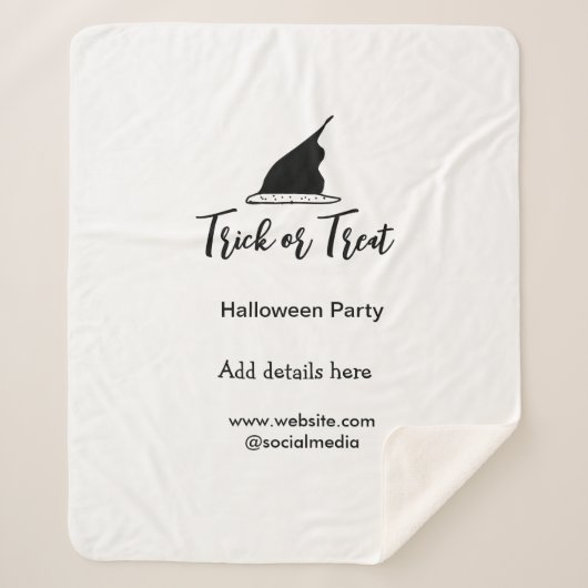 Halloween-Party mit schwarzen Hutdetails bespreche Sherpadecke (Vorderseite)