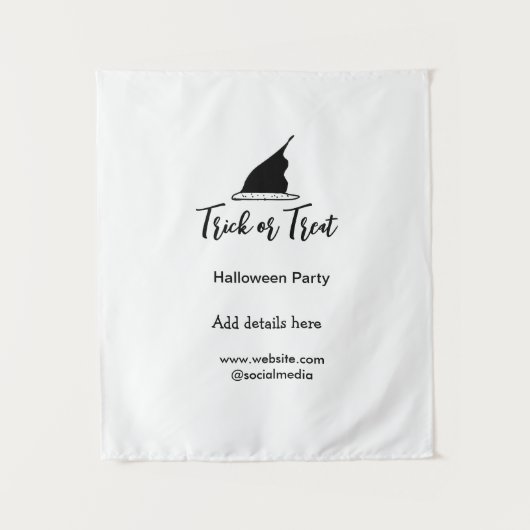 Halloween-Party mit schwarzen Hutdetails bespreche Wandteppich (Vorderseite)