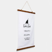 Halloween-Party mit schwarzen Hutdetails bespreche Wandteppich Mit Holzrahmen (Gewinkelt)