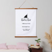 Halloween-Party mit schwarzen Hutdetails bespreche Wandteppich Mit Holzrahmen (Schlafzimmer)