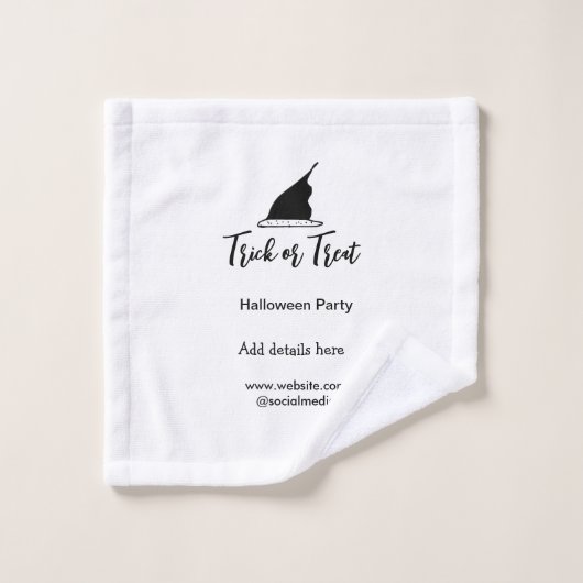 Halloween-Party mit schwarzen Hutdetails bespreche Waschlappen (Waschlappen)