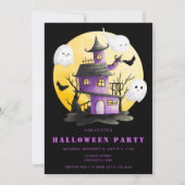 Halloween-Party mit Spuk Haus und Geistern Einladung (Vorderseite)