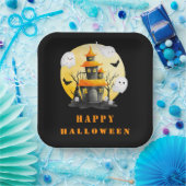 Halloween-Party mit Spuk Haus und Geistern Pappteller (Party)