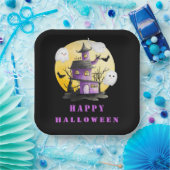 Halloween-Party mit Spuk Haus und Geistern Pappteller (Party)