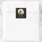 Halloween-Party mit Spuk Haus und Geistern Quadratischer Aufkleber (Tasche)