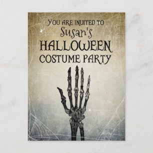 Halloween-Party mit Vintage-Kostümen Postkarte