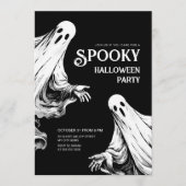 Halloween-Party mit zwei Geistern Einladung (Vorderseite)