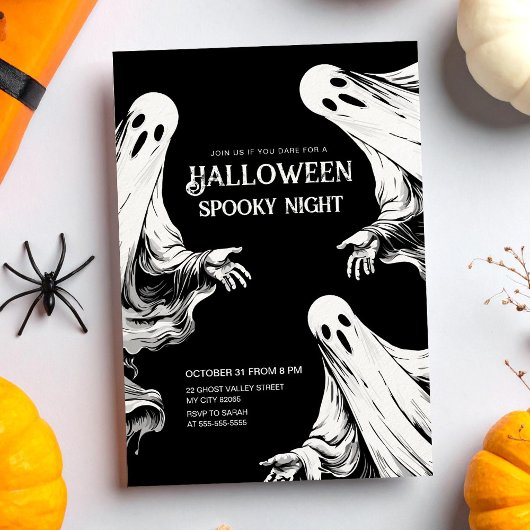 Halloween-Party mit zwei Geistern Einladung